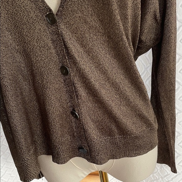 Eileen Fisher Women's Bronze Button-Up Sweater XS Fits S-M - Picture 3 of 12